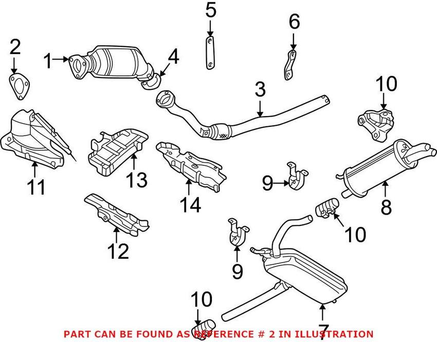 Audi VW Exhaust Gasket - Turbo to Catalytic Converter 8D0253115